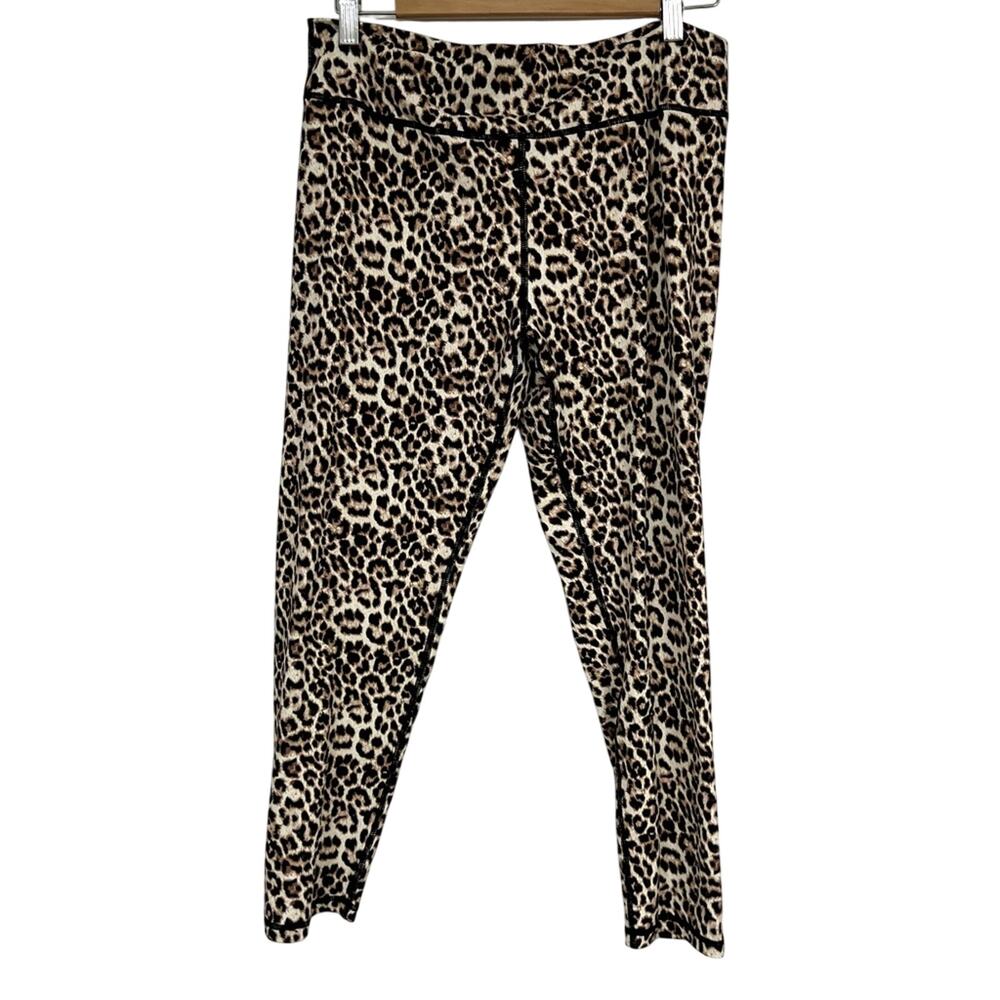 Zyia Active Animal Print Leggings Womens 20 Cropped Yoga Pants High Rise Brown